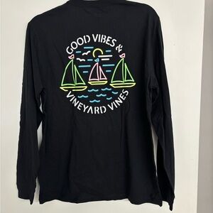 Vineyard Vines Jet Black T-Shirt Size Small men’s 100%cotton